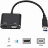 Full HD USB to HD VGA Adapter HD VGA Female 1080P Display Adapter  For Dual Screens