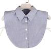 Perfect Match Linbaiway Fashion Shirt Fake Collar For Women Striped Detachable Collar Lapel Shirt Vintage False Collar Mujer Gift Accessories