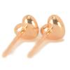 K18PG pink gold heart earrings 4mm 1 pair for both ears 18k gold nickel free yokomountain (silicon backing)