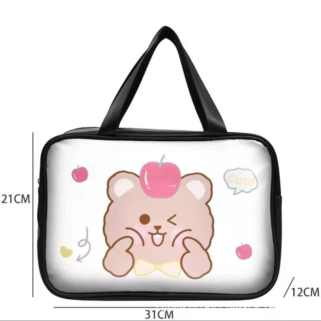 Bolsa Cosmética Anime em PVC Impermeável 2024 - Bolsa de Mão Portátil para Mulheres