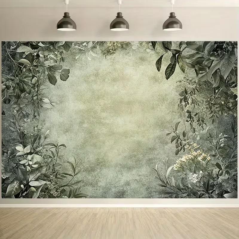 2D Sage Green Leaf Backdrop for Maternity, Bridal & Engagement Shoots