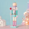 30CM Wooden Nutcracker Ornament Candy Series Soldier Statues Handcraft Doll Toy Home Office Decoration Statues Christmas Gift
