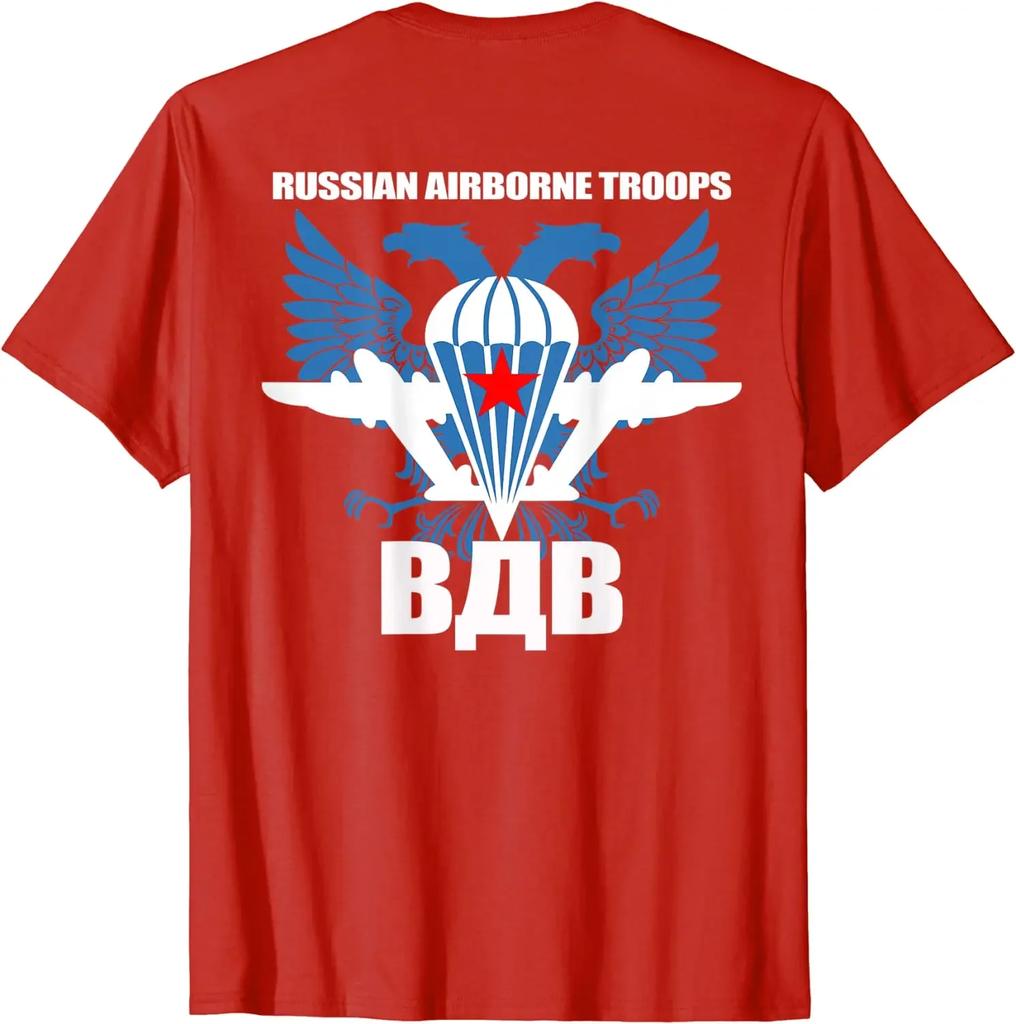 Russian Airborne Troops VDV Paratroopers T-Shirt 100% Cotton O-Neck Short Sleeve Summer Casual Mens T-shirt Size S-3XL
