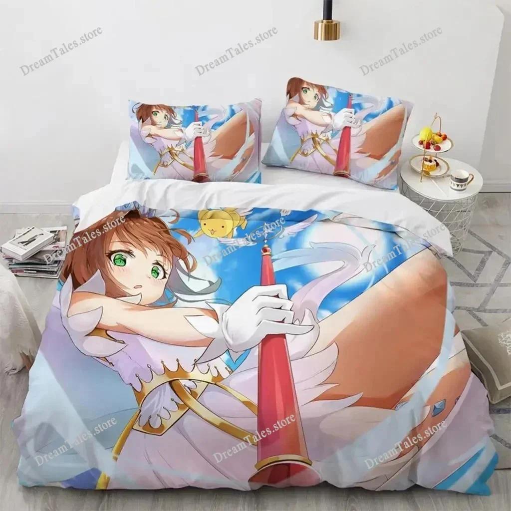 3D Printed Anime Cardcaptor Sakura Bedding Set Boys Girls Twin Queen Size Duvet Cover Pillowcase Bed Kids Adult Home Textile741