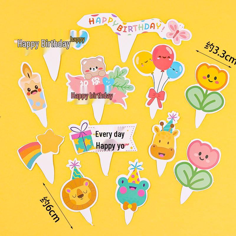 Cute Cartoon Candle Cake Toppers for Kids' Birthday Parties