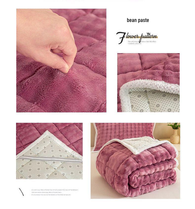 G5Z Winter Rabbit Plush Bed Sheet - Warm Velvet Mattress Blanket for Dorms