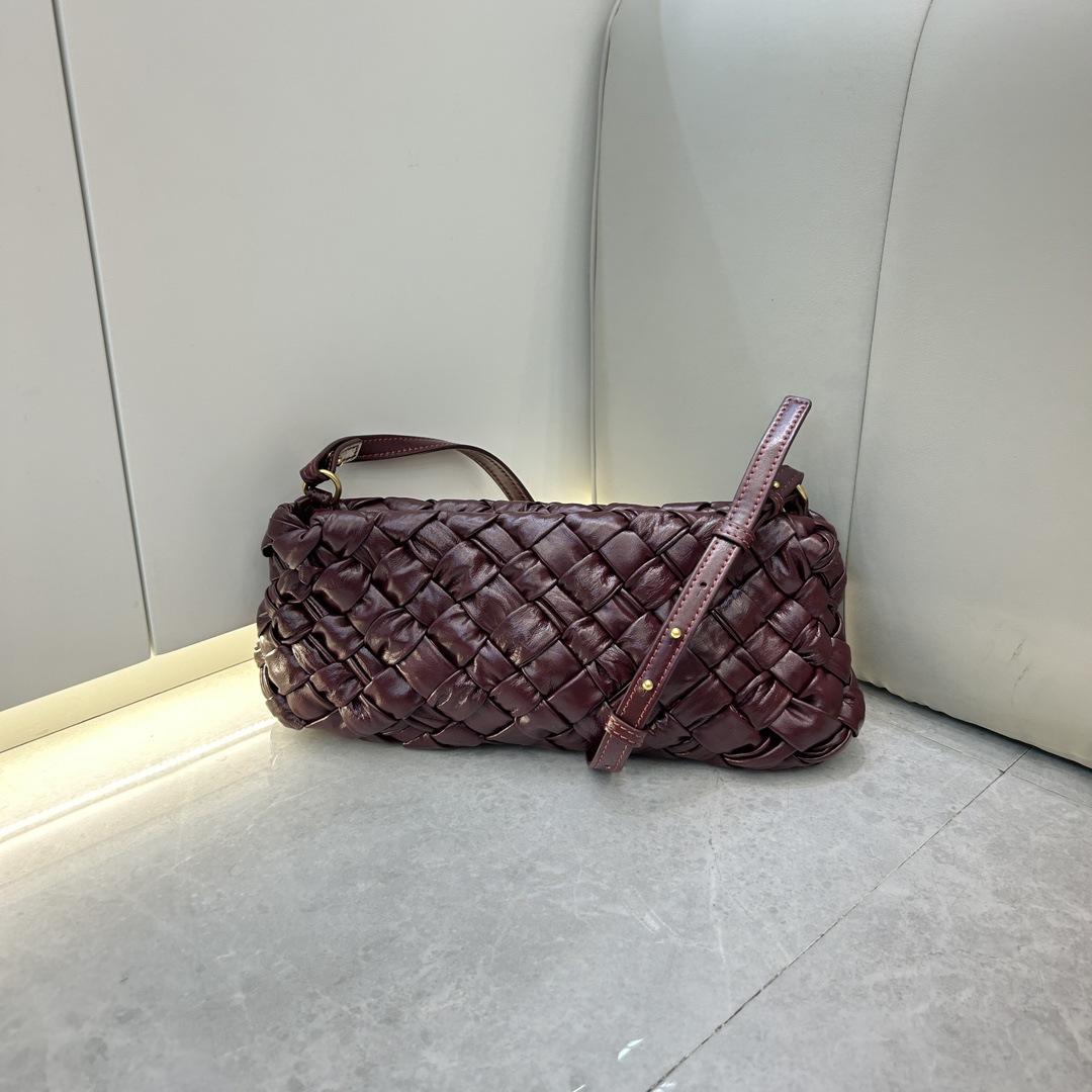 

Сумка нишевая класса люкс, кожаная плетеная сумка с текстурой, популярная в 2025 году, женская сумка высокого класса, сумка через плечо 25*4*14cm