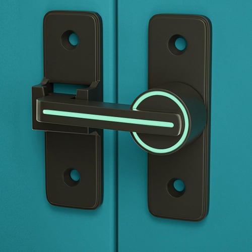 Lanzoub 180-Degree Rotating Door Lock, Fluorescent Door Buckle, Zinc Alloy Door Clasp Lock, Retrofit, Rust-Resistant, Durable, Sliding Door Lock, Key