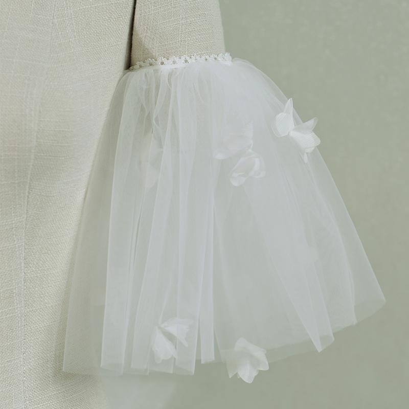 Bridal Mesh Elastic Fluffy Arm Sleeves Removable Floral Sheer Gloves Tulle Bubble Sleeves Wedding Dress Pography Accessories