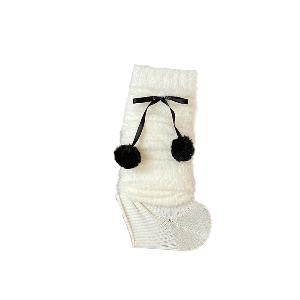 Thicken Balletcore Plush Stockings Y2k Knitted Leg Covers Trendy Mink Fur Leg Warmer  Women