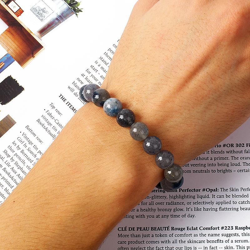 5A Blue Strawberry Quartz Bracelets for Women Fashion Blue Crystal Clear Round Beads Lovers Strand Bangles Natural Stone Jewelry