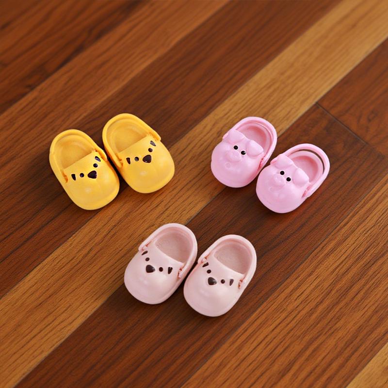 2Pcs 1:12 OB11 Puppy Bear Pig Footwear Doll Classic Shoes Suit Designed For Ob11 1/12 Bjd Detachable Doll Gsc DOD YMY Doll Accessories