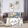 Cute Cartoon C-Chiikawa Hachiware Blankets Coral Fleece Plush Spring Portable Soft Throw Blankets for Bed Couch Bedspreads