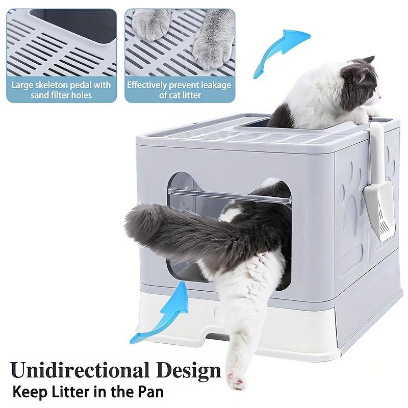Fully Enclosed Cat Litter Box - Splash Proof Drawer Design with Odor Control, Foldable Cat Toilet for Easy Cleaning, pet items