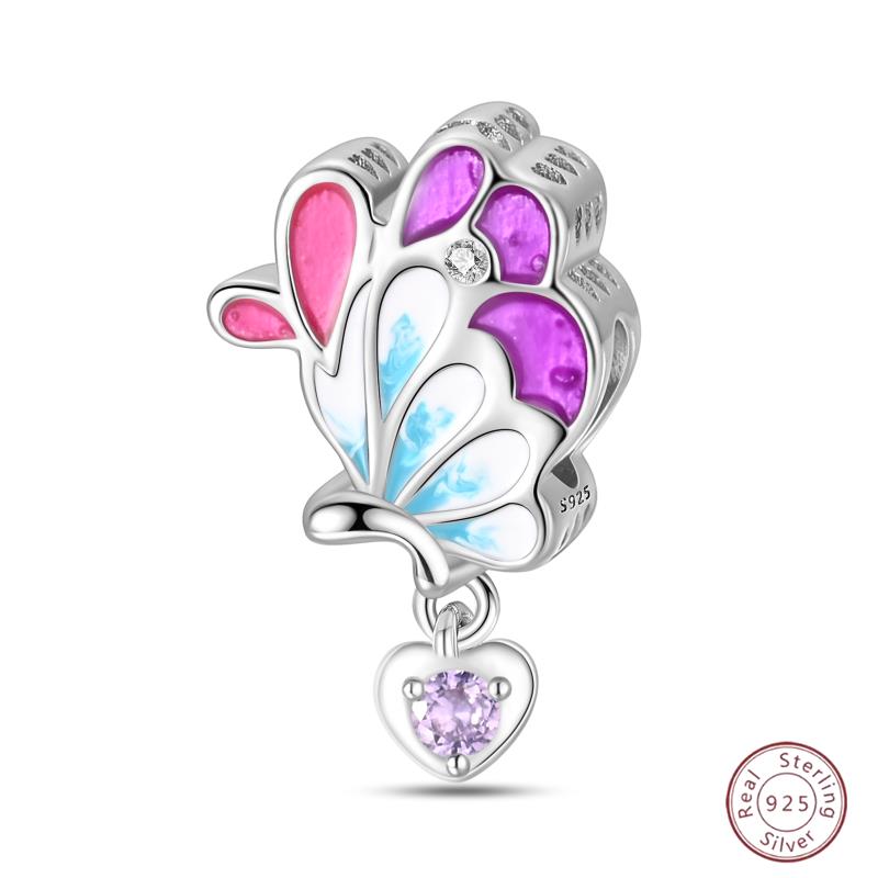 Copper Beaded Pendant Shiny Zircon Spring Cute Bow Original 3Mm Bracelet Women Fine Jewelry