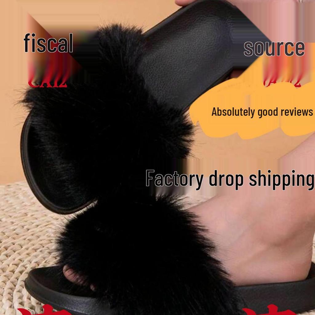 2026 Korean Summer Women's Fashion Slippers: Comfortable, Non-slip, Single Strap, Furry, Casual, Outdoor Wear.