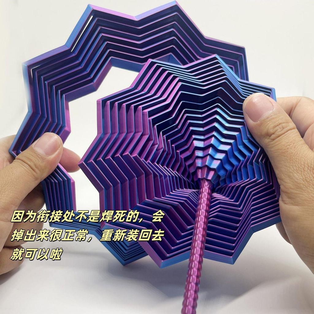 3D-gedruckter achteckiger Griff Spiralturm Magisches geometrisches dreidimensionales Desktop-Spielzeug Spiralförmige Dekompression Kreatives Puzzle Kinderspielzeug