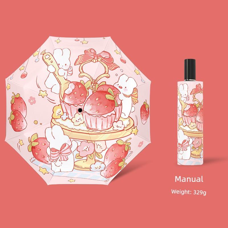 Safety Anti-Rebound Children's Sun Umbrella for Girls and Boys, Suitable for Elementary School Students, Dual-Use Sun and Rain Umbrella with Sun
