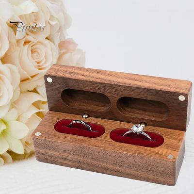 Ringbox aus Holz, Ringhalterbox, weiches Futter, Doppelring-Aufbewahrungsbox für Heiratsantrag, Verlobung, Hochzeit