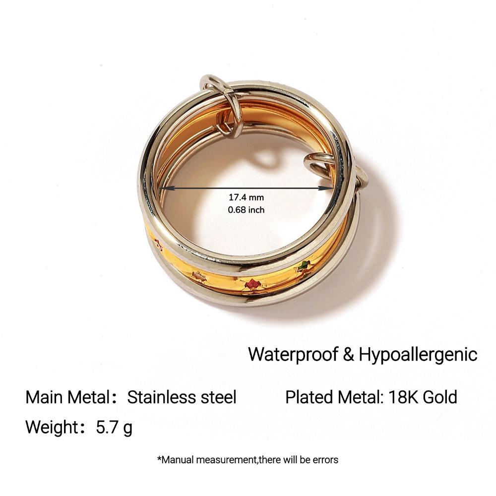 Ying Tai 18k Gold-Plated Stainless Steel Diamond Ring - Stackable, Fade-Resistant, Elegant Design for Women Size 7