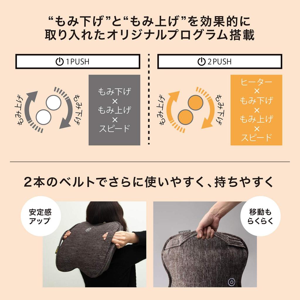 Atex Lourdes Double Massage Cushion Slim, Brown, AX-HCL258br