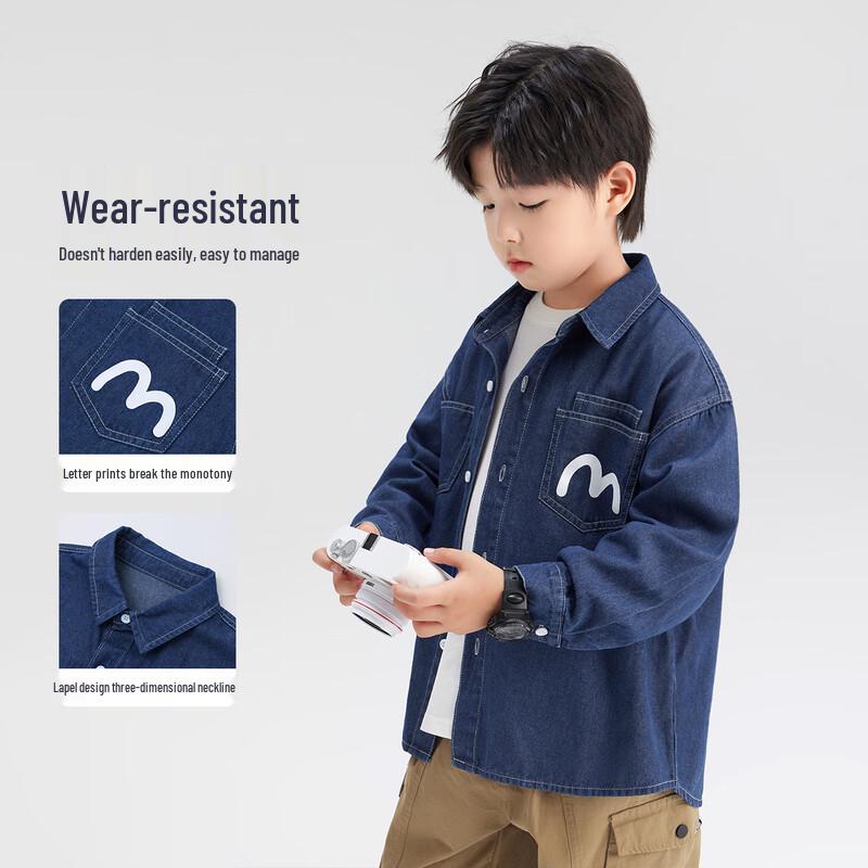 Zuoxi Boys' Long Sleeve Denim Shirt