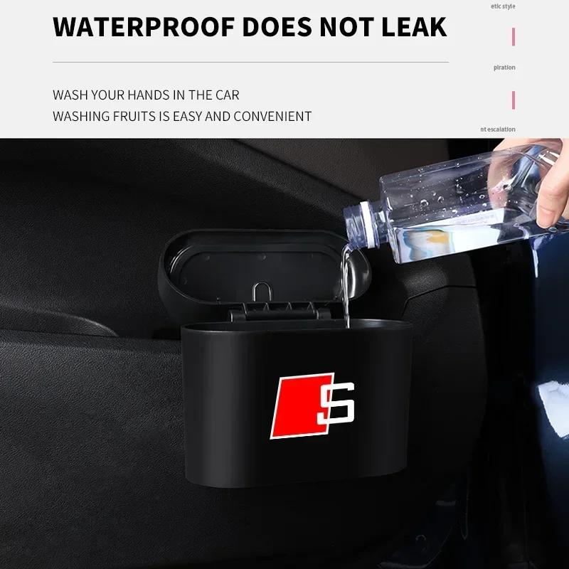 Car Trash Can Garbage Dustbin Storage Box For q2 Sline A3 b5 b6 b7 b8 c5 c6 A4 A5 A6 A7 A8 S3 S4 S5 S6 S7 S8 TTS SQ3 Q5 Q7 SQ5