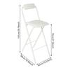 White Portable Folding Chair(70cm Sitting Height,275.58lbs Carrying Capacity), Simple Decorative High Stool For Bar & Restaurant