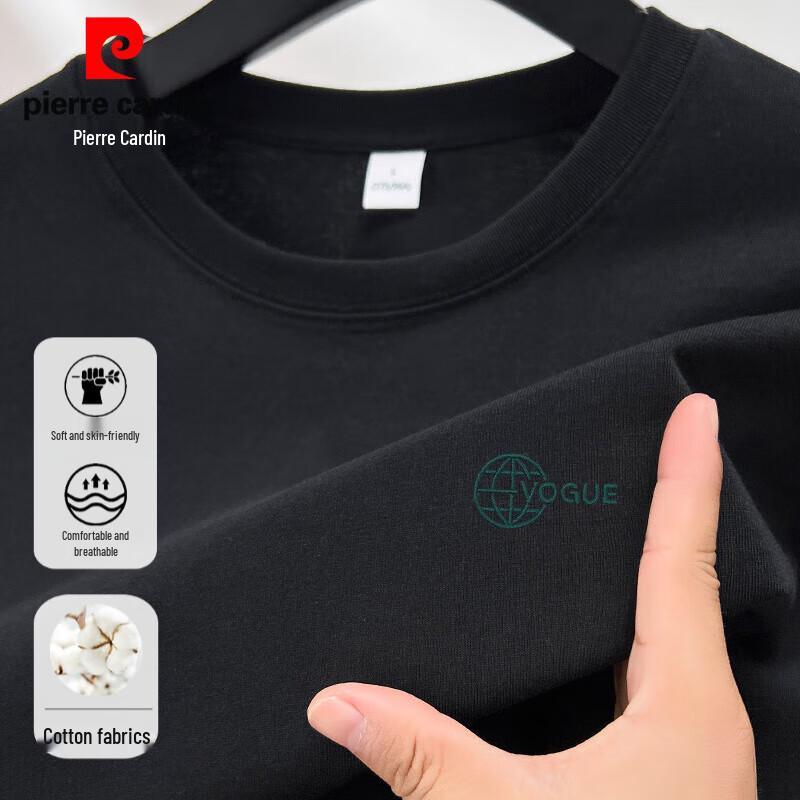 Pierre Cardin Men s 260g Heavyweight 100% Cotton Long Sleeve Embroidered T-Shirt XL