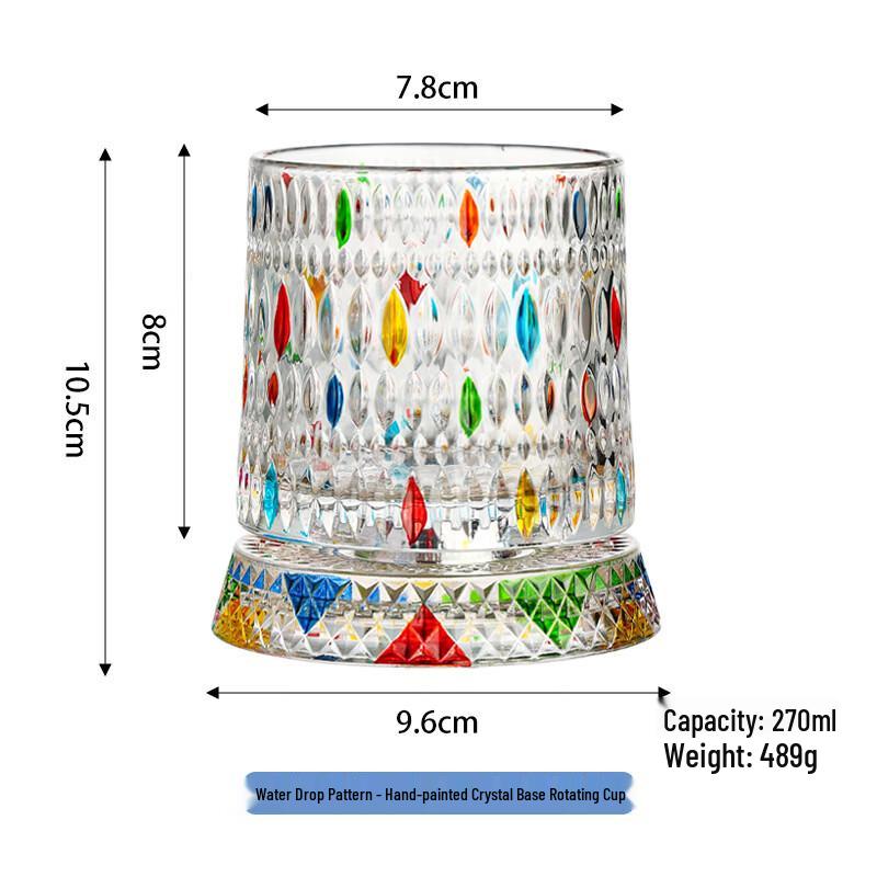Decompression Waterdrop Rotating Crystal Whiskey Glasses (Set of 3)