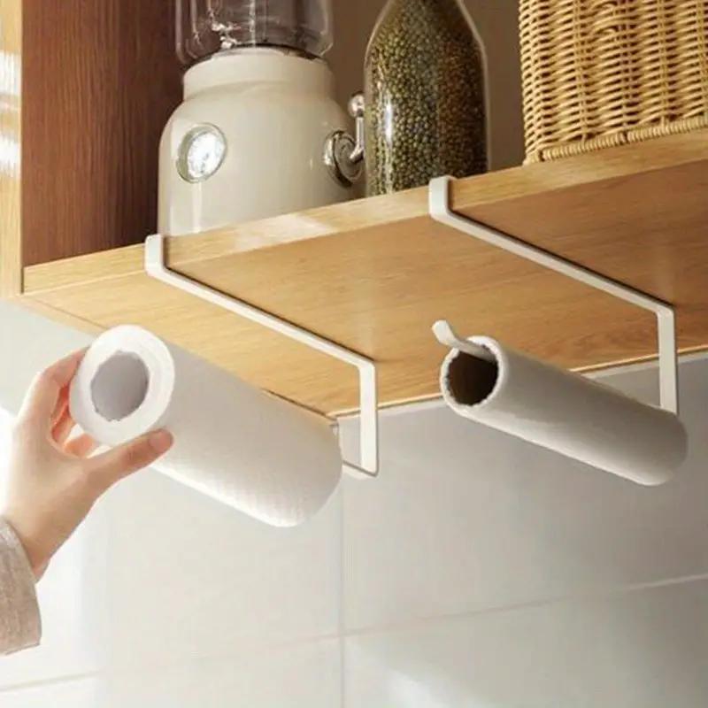 Paper Roll Holder Towel Rack Hanging Shelf Bathroom Storage Toilet Rack Home Kitchen Tissue Accessoriy Wall Stand Hanger Kitchen