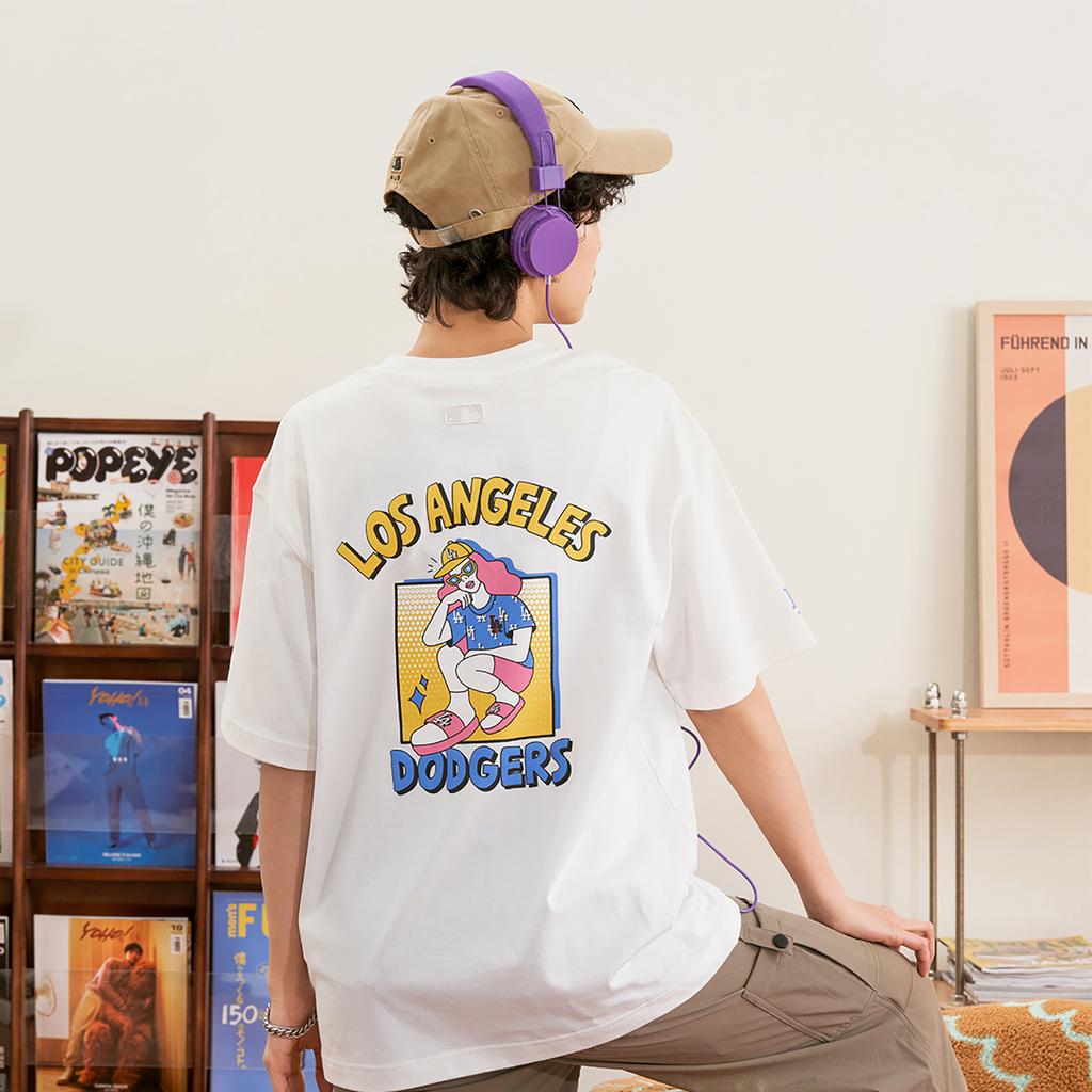 New MLB T Shirts Unisex White 3ATSL0533-07IVS