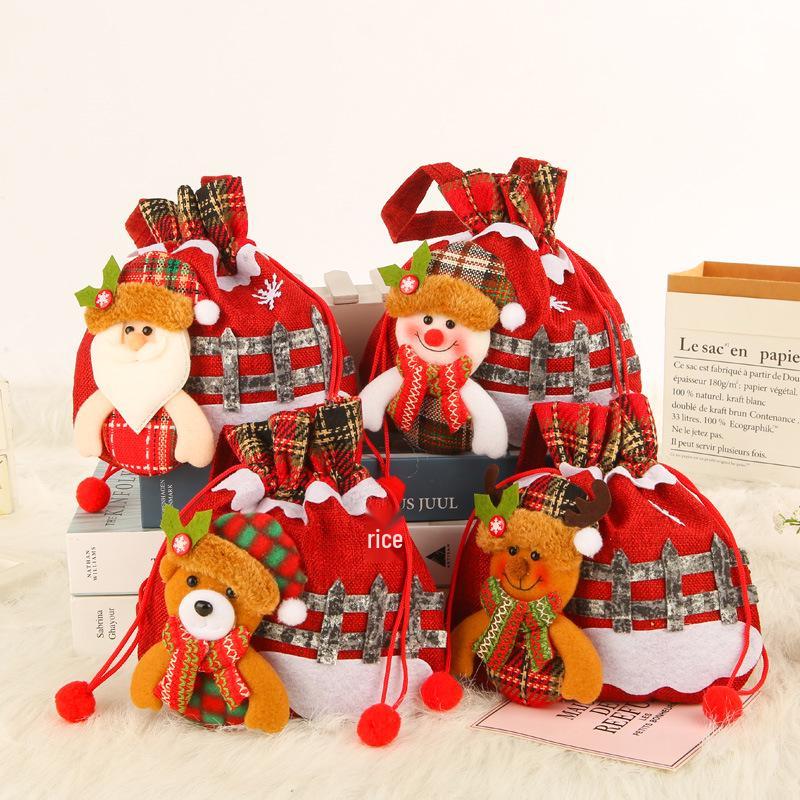 Christmas Eve Santa Gift Bag: Non-Woven Fabric Candy and Apple Small Gift Packaging