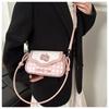 Cute Apple Plaid Patchwork Pu Shoulder Bags for Women Ctrast Color Sweet Bow Ladies Crossbody Bag Portable Girls Handbags