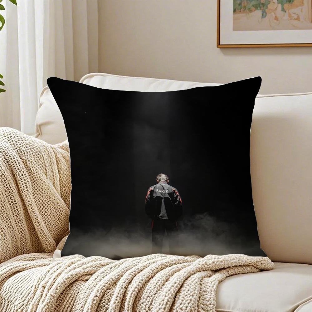 Korean LOLS SKT T1 2024 Five Champion FFaker Cushion Cover Pillowcase Antidustmite Living Room Sofa Decor Cushion Room