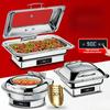 Elektrische Bain-Marie Verstelbare Temperatuur Roll Top Voedselwarmer Temperatuurweergave Catering Buffetfornuis Roestvrij Staal Buffet Serveerschalen