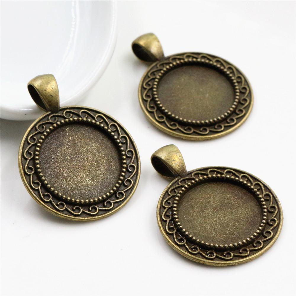 10pcs 18mm Inner Size Alloy Pendant Cabochons Blank Base Setting Bezel Tray DIY Jewelry Making Accessories Findings for Necklace