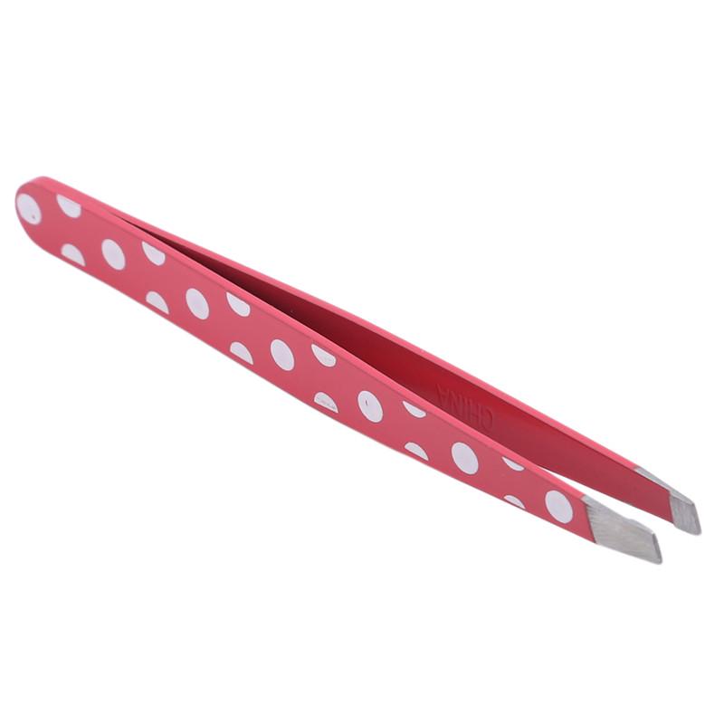 2Pcs Professional Tip Beauty Eyebrow Tweezer Makeup Tools Hair Removal Stainless Steel