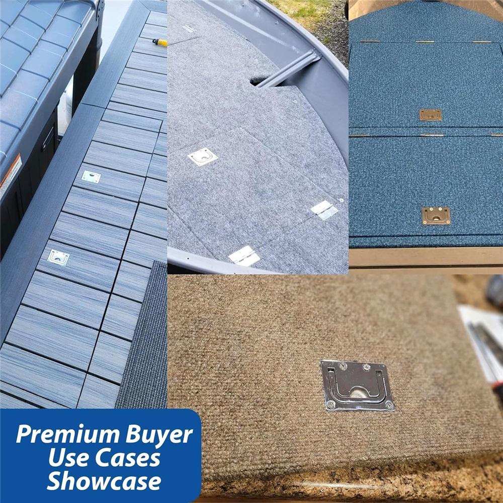 316 Stainless Steel Flush-Mount Handles – 75x58x9mm Marine Deck Hatch Pulls – 1/2/4 Pack – Mirror Polished For Toolboxes, Furniture, Floors