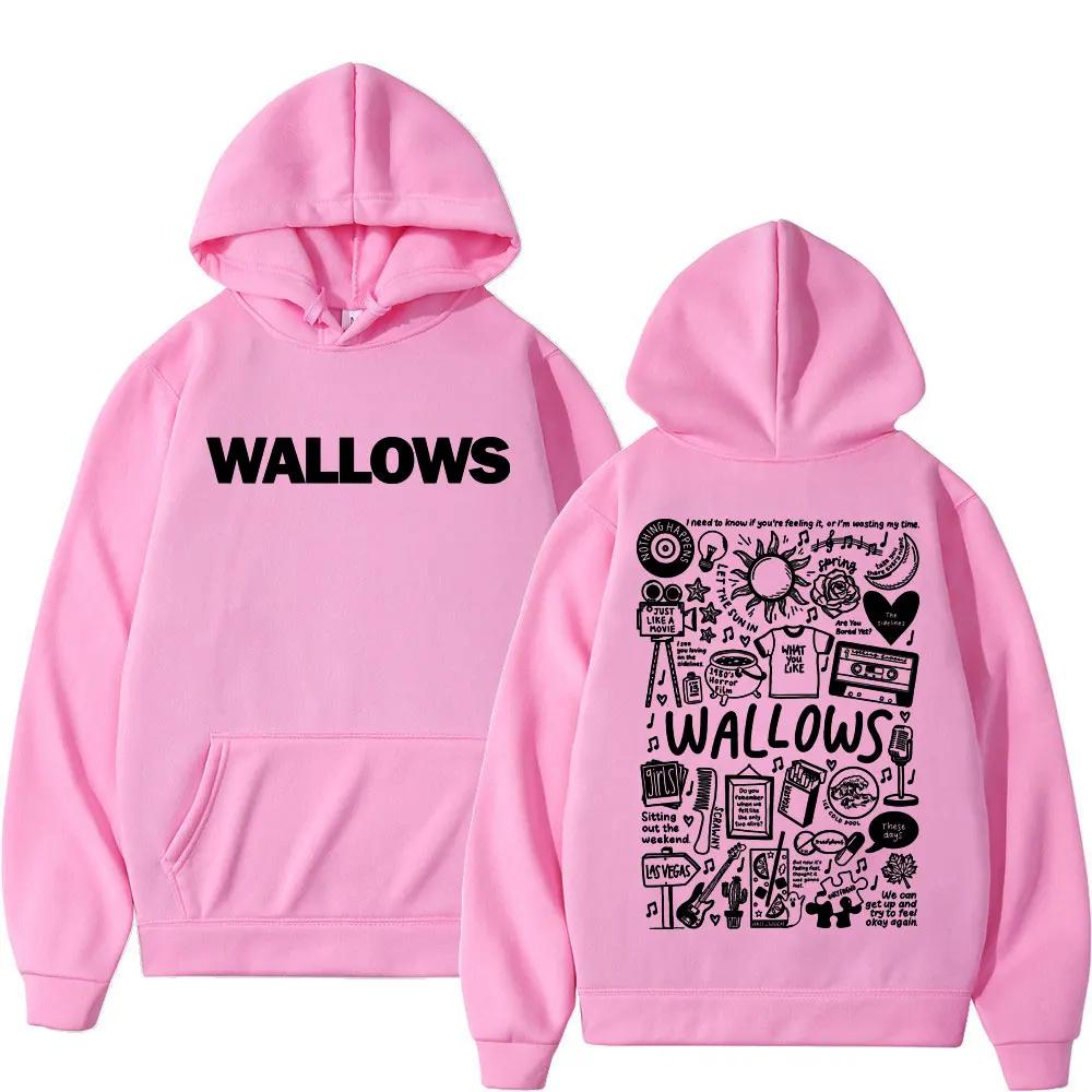 Autumn and Winter Warm Hoodies Rock Band Wallows Tour Men's and Women's Fashion Retro Hoodies Long Sleeve Sweatshirts