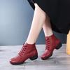  Fashion Woman Genuine Leather Boots Square Dance Shoes Increase Women Sneakers Boots Soft Sole Modern Girls Dance Shoes