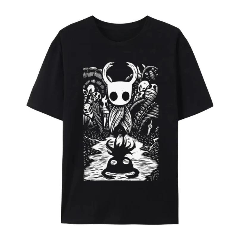 2025 New Fashion Game Tees Silk Song Graphic Hollow Knight TShirt Men Skull Graphic Gothic Anime Tshirt Women Cotton Loose Top