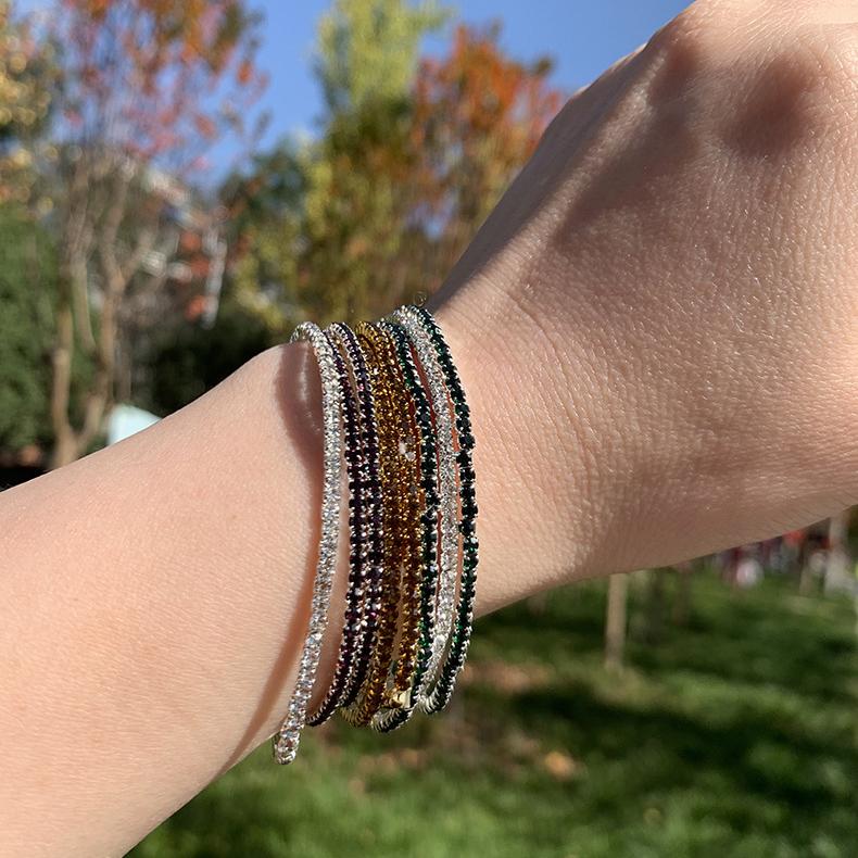 Bohemian Multi Color Elastic Crystal Bracelets for Women Girls Rhinestones Tennis Chain Bracelets Wristband Wedding