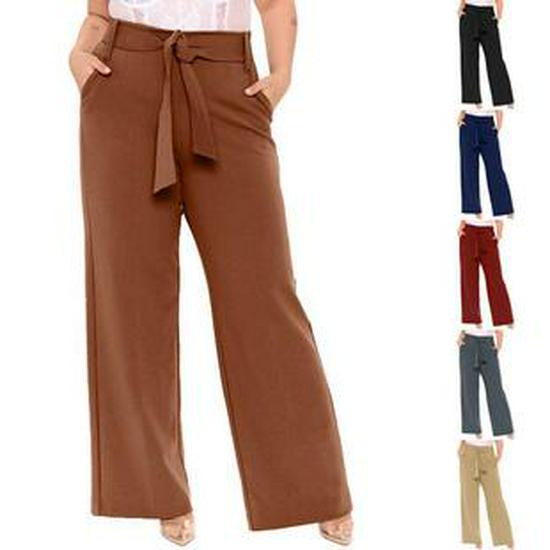Pantaloni Casual Donna Autunno/Inverno 2026 Colore Unico Bottoni Micro-Svasati