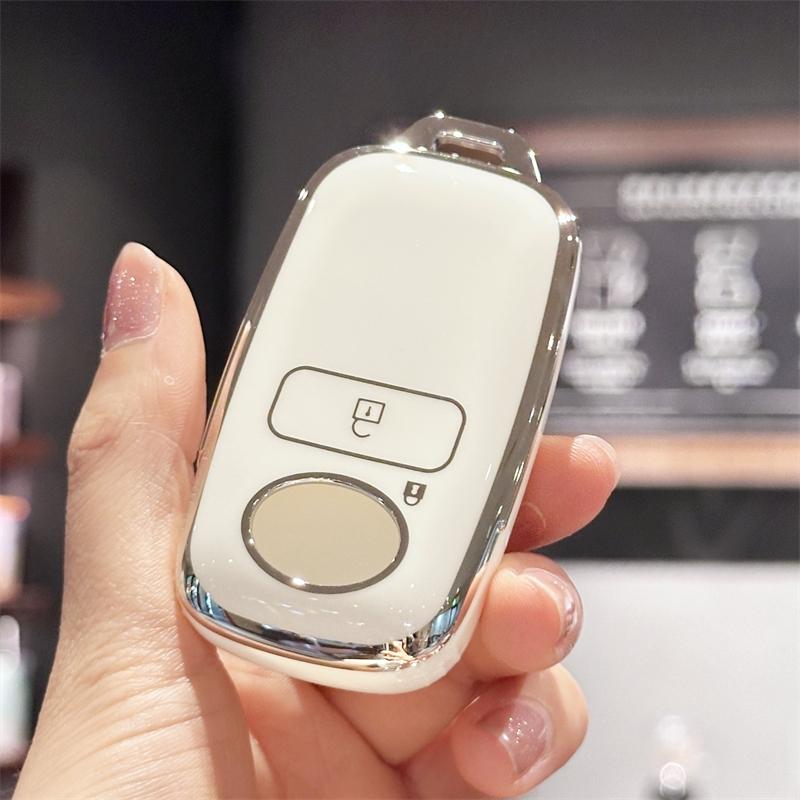 

Чехол для ключа-брелока для Toyota Perodua Malaysia, защитный чехол для автомобильного ключа-брелока с 2 кнопками, чехол для смарт-ключа для автомобиля из ТПУ белый