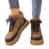 Round head muffin heel cross strap short plush fashion single shoes autumn and winter new high-top warm cotton shoes