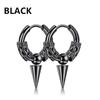 1 Pairs Punk Stainless Steel Stud Earrings Black Earrings Set For Men Women Vintage Hip Hop Piercing Ear Jewelry Accessories3