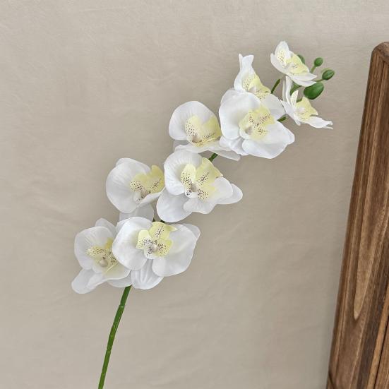 Yousheng 27.5 Inch Artificial Phalaenopsis Flower Branch 9 Full Blooms Fake Silk Orchids with Stem for Home Office Wedding