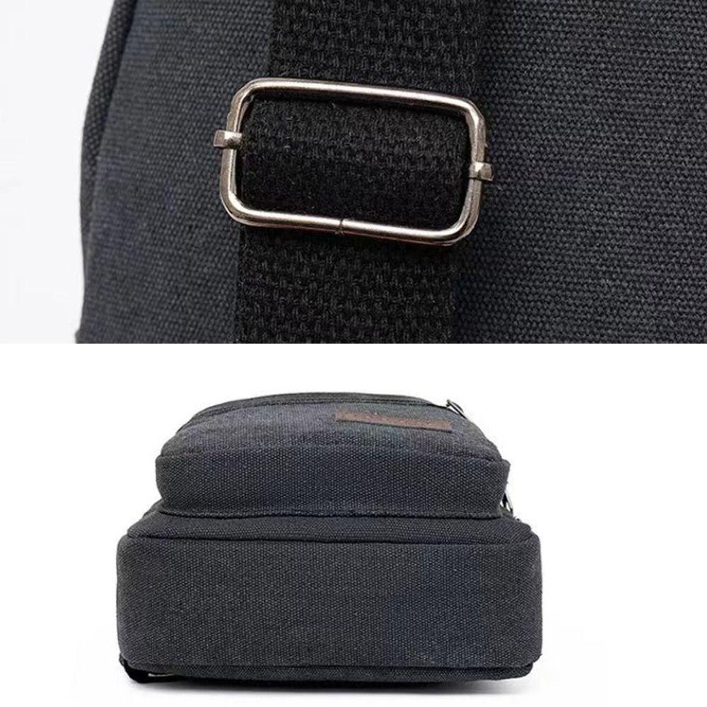 Large Capacity Men Chest Bag High Quality Light Weight Canvas Chest Pack Spatial Layering Sling Bag