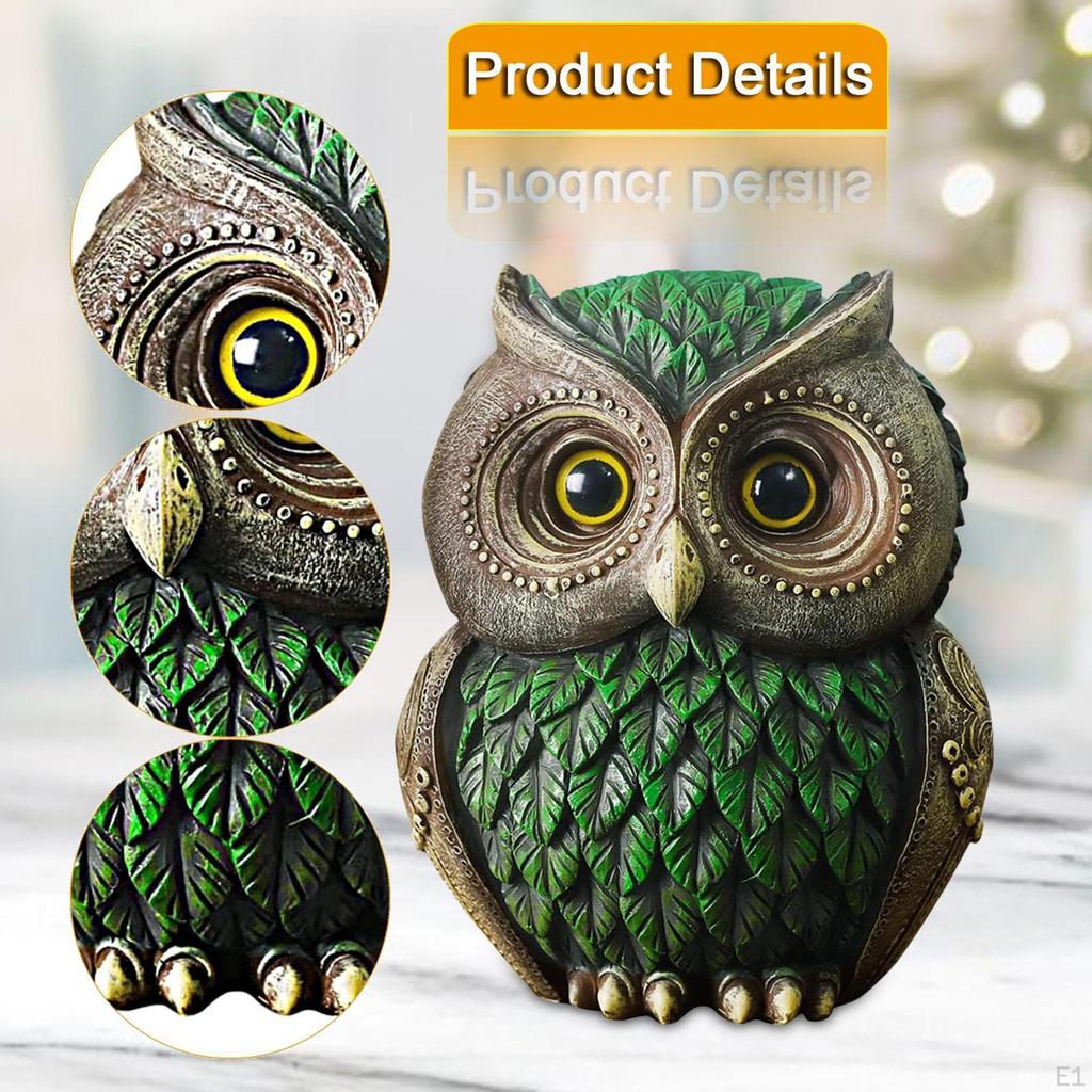 Adorable Owl Ornament Statue Decoration Landscape Miniature Fairy Garden Sculpture Birds